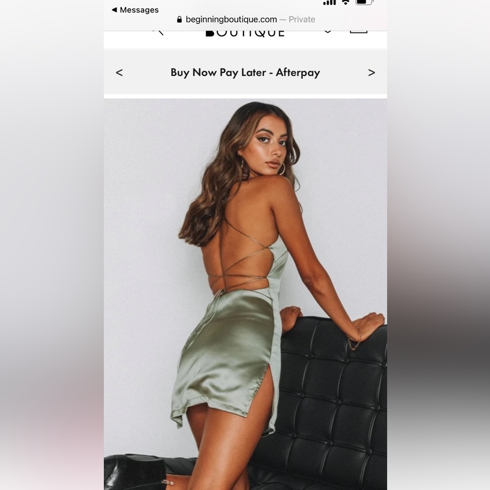 Beginning boutique olive green mini dress